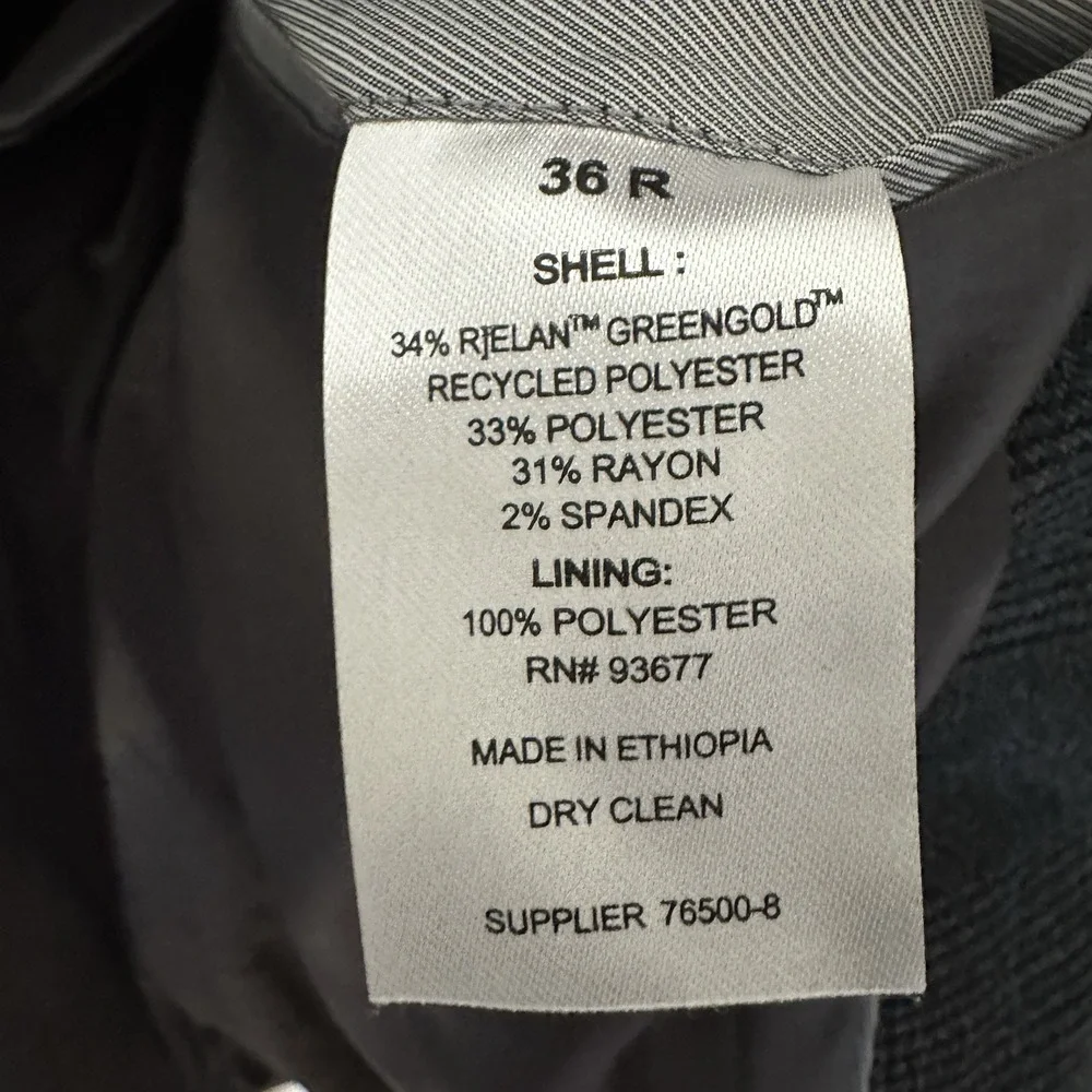 J Ferrar Mens 36‎ R Suit Jacket Slim Fit Charcoal Ultra Comfort Stretch Formal
